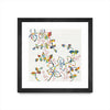 \"Rainbow Vines With Berries\" Matted and Framed Black 30x30 Wall Art
