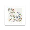 \"Rainbow Vines With Berries\" Matted and Framed White 36x36 Wall Art
