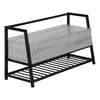 Grey Wood-Look and Black Metal Bench