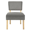 Accent Chair - Solid Wood Legs / Upholstered Armless Slipper Chair - 31"h - Light Grey Linen-look / Natural Accent Chair