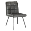 2pcs Grey Leather-look Chrome Dining Chair
