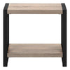 Taupe Black Metal 2-Tier Narrow Accent Table