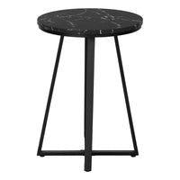 Black Marble Black Metal Accent Table