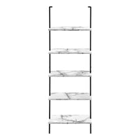 White Marble-look Bookcase