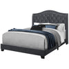 Queen Size Dark Grey Velvet with Chrome Trim Bed