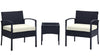 Manhattan Comfort Noli Steel Rattan 3-Piece Patio Conversation Set - Cream