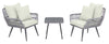 Manhattan Comfort Cannes Rope Wicker 3-Piece Patio Conversation Set - Cream