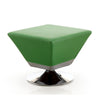 Manhattan Comfort Diamond Polished Chrome Swivel Ottoman - Green