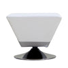 Manhattan Comfort Diamond Polished Chrome Swivel Ottoman - White