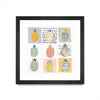 \"Nine Pineapples\" Matted and Framed Black 36x36 Wall Art