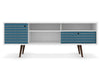 Manhattan Comfort Liberty 70.86\" Mid-Century Modern TV Stand with 4 Shelving Spaces & 1 Drawer - Whi