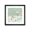 \"Summer Confetti I\" Matted and Framed Black 36x36 Wall Art