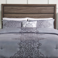 Arista 4-Piece King Comforter Set - Grey