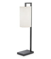 25\" Black Rectangular Frame Table Lamp with Cylinder Shade