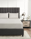 Striped 4-Piece Queen Cotton Sheet Set - Dark Grey