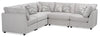 Scott Living Evolve Modular 5-Piece Linen-Look Fabric Sectional with Feather Down Cushions - Grey