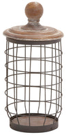 Metal and Wood Wire Jar – 8\" x 12\"