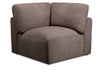 Kort & Co. Lotus Modular 40\" Chenille Fabric Corner Chair with Feather Down Cushions - Coffee Brown