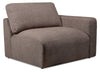 Kort & Co. Lotus Modular 42.5\" Chenille Fabric Right-Facing Chair with Feather Down Cushions - Coffee Brown