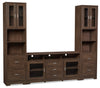 Melody 100\" 3-Piece Entertainment Centre with Storage and Cable Management for TVs up to 65\"- Brown