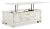 Newman 50\" Traditional Lift Top Coffee Table with Storage and Casters - Alabaster White Pine