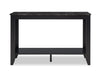 Roma 44\" Rustic Sofa Table with Shelf - Black Marble Look