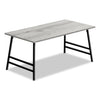 Atlas 40\" Modern Coffee Table - Grey Top with Black Metal Legs
