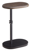 Cedric 15.5\" Adjustable Accent Table – Walnut Oak and Black