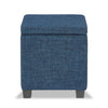 Ottawa Square Fabric Storage Ottoman - Navy