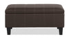 James 39.25\" Faux Leather Storage Ottoman - Dark Brown