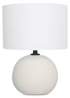 Kort & Co. Elara 18\" White Pewter Ceramic Table Lamp