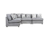 Scott Living Evolve Modular 4-Piece Grey Linen-Look Fabric Sectional with Feather Down Seat Cushions