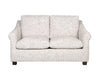 Mallie 60\" Shell White Chenille Fabric Loveseat with Rolled Arms and Wood Legs