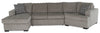 Legend 3-Piece Right-Facing Chenille Cuddler Sleeper Sectional with Chaise - Platinum