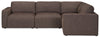 Lotus 4-Piece Chenille Modular Sectional - Coffee