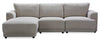 Voyage Modular 3-Piece Left-Facing Fabric Sectional with Removable Back Cushions – Beige