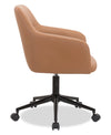 Stevie 23\" Swivel Leather-Like Office Chair with Adjustable Height – Dark Brown