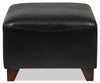 Zello Faux Leather Ottoman - Black