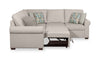 Scott Living Haven 3-Piece Left-Facing Grey Chenille Fabric Sleeper Sectional