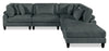 Lounge 5-Piece Chenille Modular Sectional – Grey