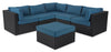 Barbados 6-Piece Patio Set with Ottoman – Blue