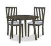 Bryn 3pc Dining Package with 42\" Round Drop-Leaf Table & 2 Chairs, Fabric - Dark Grey