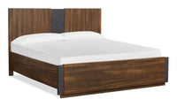 Scott Living Dante Panel Bed with Headboard & Frame, Brown - King Size