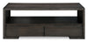 Zelda 58\" Coffee Table with Storage and Shelf – Warm Mocha