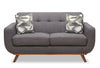 Freeman Linen-Look Fabric Loveseat - Charcoal