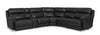 Sorrento 6-Piece Genuine Leather Power Reclining Sectional with Storage Console and USB Port - Charcoal Grey