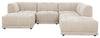 Oaklyn Modular 6-Piece Fabric Sectional with Ottomans and Tufted Seat Cushions – Beige