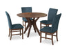 Rain 5-Piece Round Dining Set - Blue