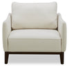 Cindy Crawford Home Gena 38.5\" Cotton White Linen-Look Fabric Chair with Removable Back Cushion