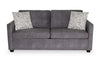 Dynasty Everlee 76.5\" Grey Microsuede Queen-Size Sofa Bed with Memory Foam and Two Accent Pillows